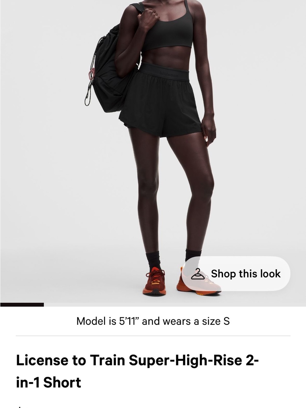 lululemon athletica Black Athletic Run Shorts -NWT